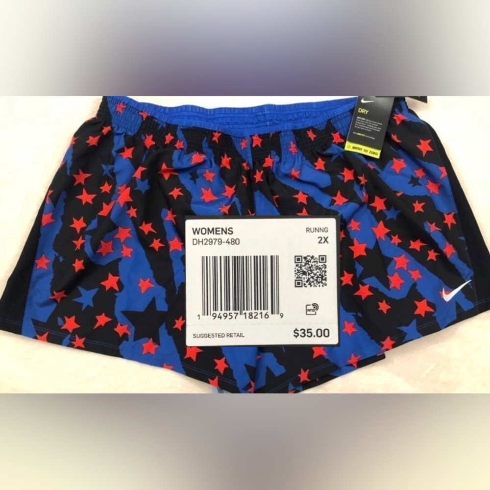 NEW.WOMEN 2X PLUS SIZE NIKE DRIFIT CORE 10K AMERICANA BRIEF-LINED RUNNING SHORTS